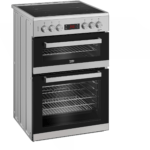 Beko EDC634S 60cm Double Oven Electric Cooker with Ceramic Hob – Silver
