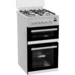 Beko EDG507W 50cm Twin Cavity Gas Cooker with Gas Hob – White