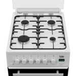Beko EDG507W 50cm Twin Cavity Gas Cooker with Gas Hob – White