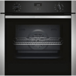 Neff B1ACE4HN0B 59.4cm Built In Electric CircoTherm Single Oven – BLACK/STEEL
