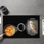 Elica Switch RC 83cm Recirculating Vented Induction Hob in Black Glass