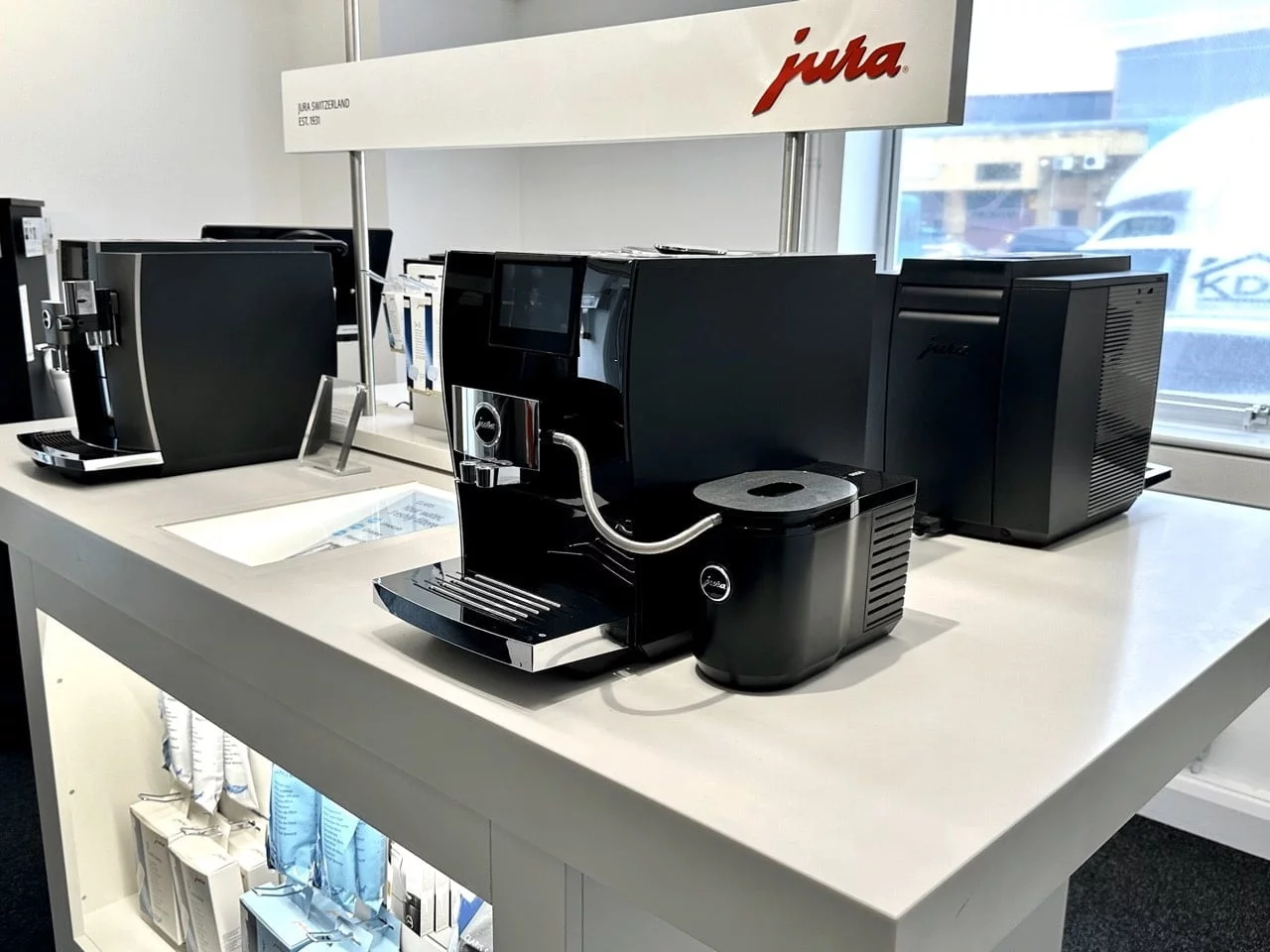 Jura Coffee machine display at our KDH electrical showroom