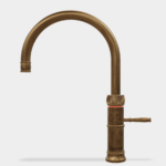 Quooker Classic Fusion Round with COMBI Tank & CUBE in Brass