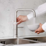 Quooker Classic Fusion Square with COMBI Tank & CUBE in Brass