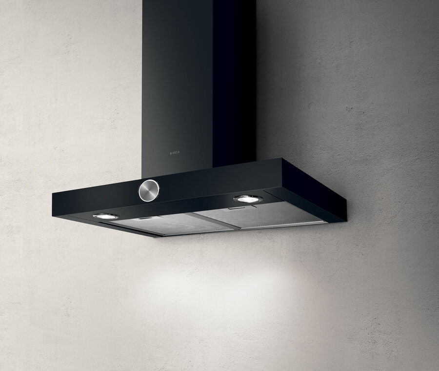 Elica Alpha 60cm Chimney Extractor Hood in Black