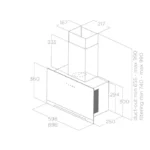 Elica Aplomb 90cm Wall Extractor Hood in White Glass