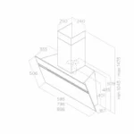 Elica Ascent 90cm Angled Extractor Hood in White Glass