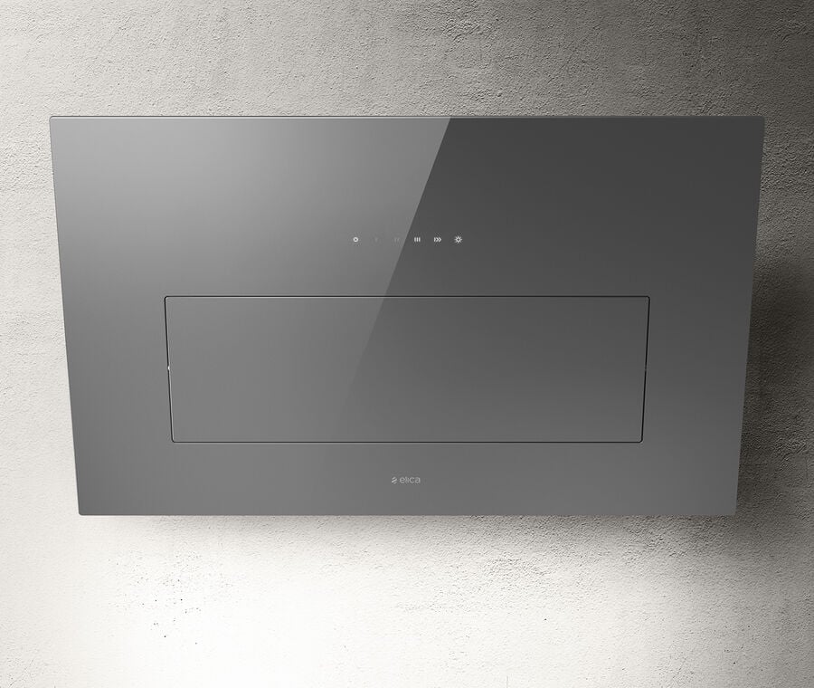 Elica Bloom 85cm Angled Extractor Hood in Grey Glass