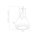 Elica Diva Rock 50cm RC Island Extractor Hood in Black