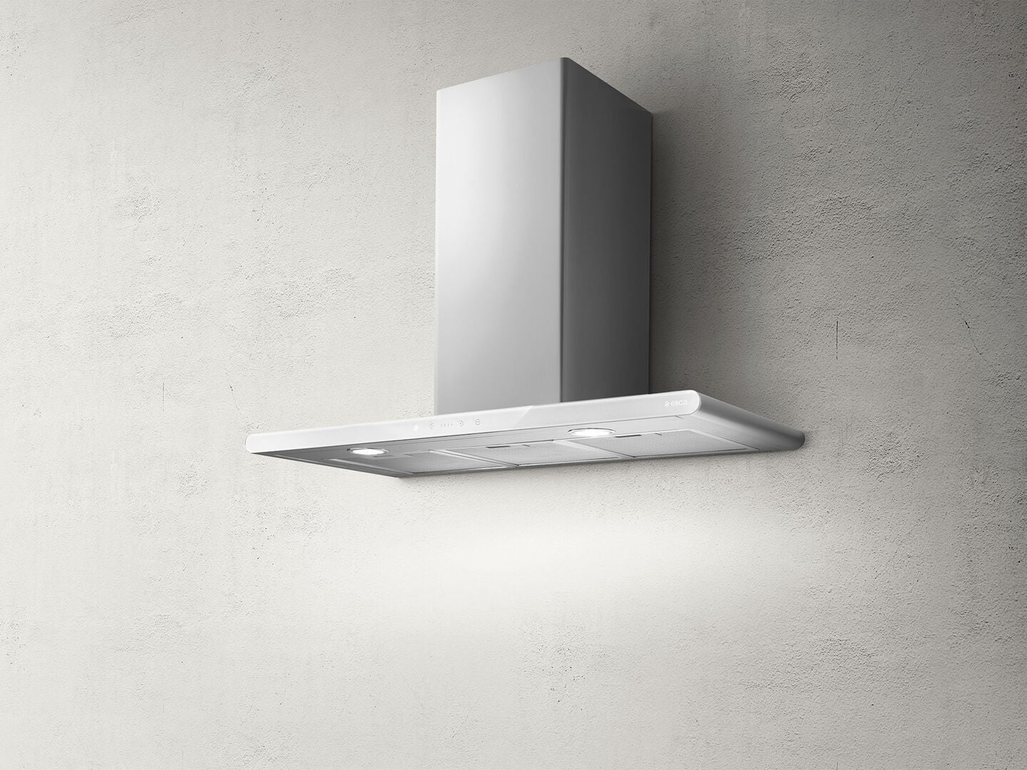 Elica White Galaxy Led 80Cm Chimney Extractor Hood In Stainless Steel &
