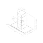 Elica Galaxy LED 90cm Island Extractor Hood in Stainless Steel & White