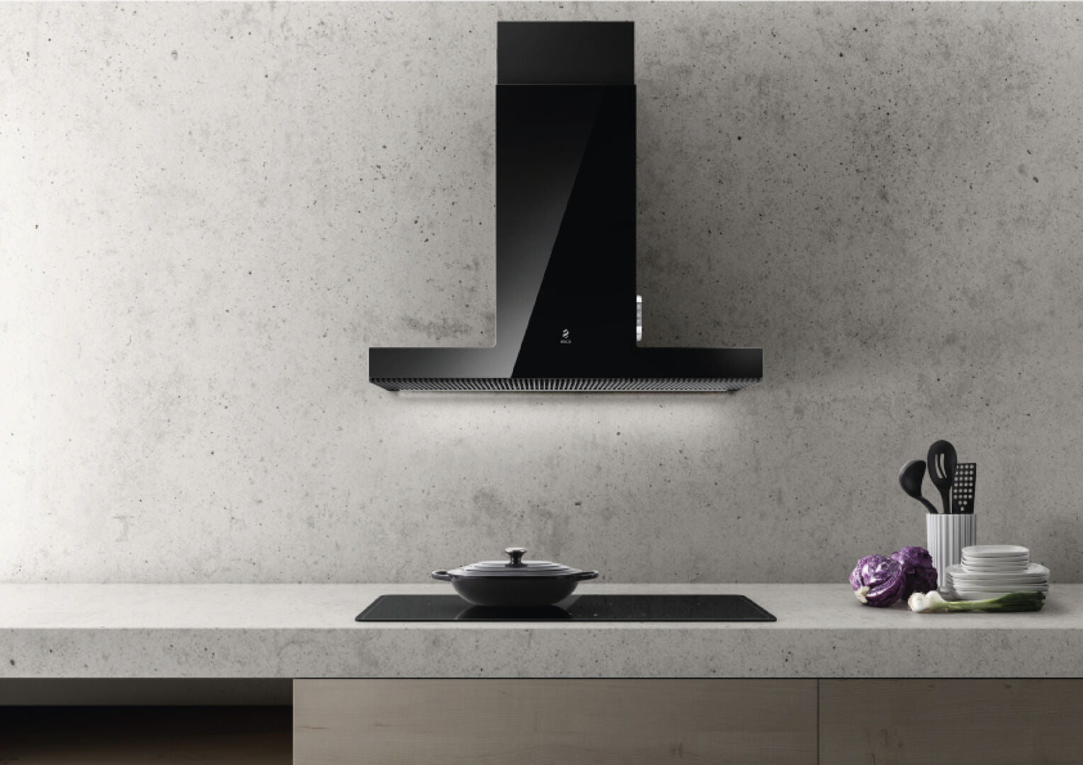 Elica Haiku 120cm Wall Extractor Hood in Black KDH Electrical