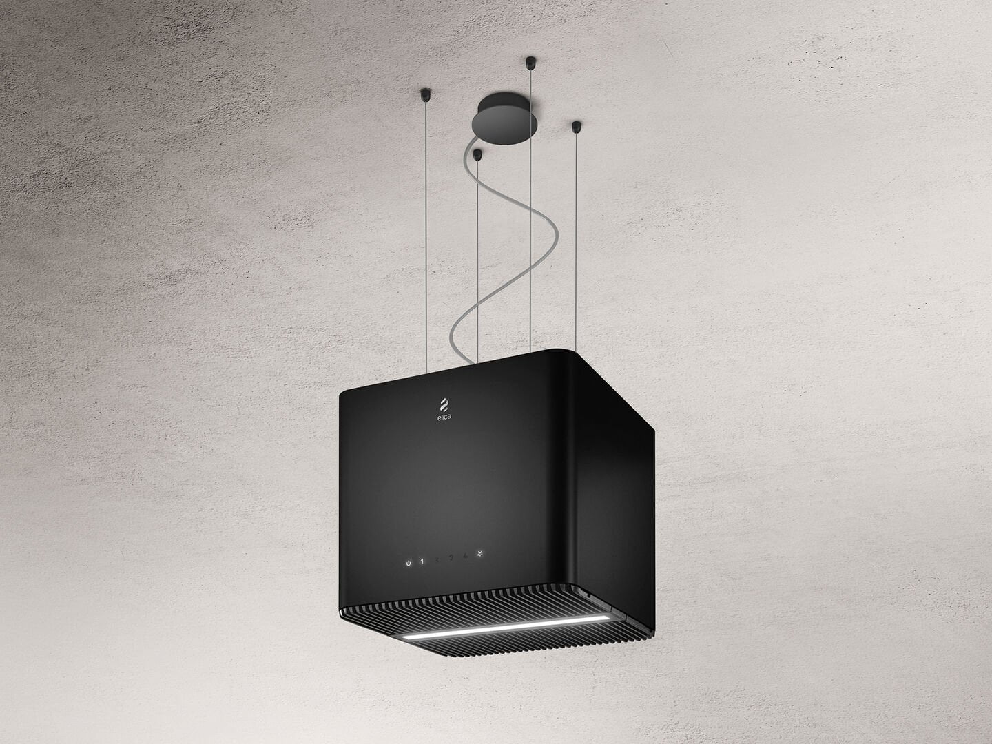 Elica Black Pix Rc 42Cm Island Extractor Hood In