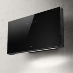 Elica Plat 80cm Built In Wall Extractor Hood in Black Glass