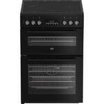 Beko EDC6731K 60cm Double Oven Electric Cooker with Vitroceramic Hob – Black