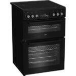 Beko EDC6731K 60cm Double Oven Electric Cooker with Vitroceramic Hob – Black