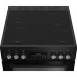 Beko EDC6731K 60cm Double Oven Electric Cooker with Vitroceramic Hob – Black