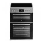 Beko EDC6731S 60cm Double Oven Electric Cooker with Vitroceramic Hob – Silver
