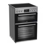 Beko EDC6731S 60cm Double Oven Electric Cooker with Vitroceramic Hob – Silver