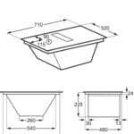 AEG TCH74B01FZ 70cm Vented Induction Hob