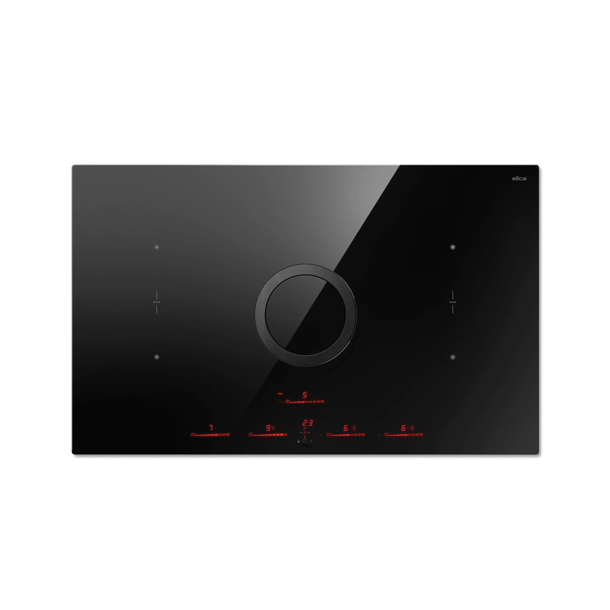 Elica NT-SWH-EVO-BL Switch EVO RC 83cm Recirculating Vented Induction Hob in Black Glass