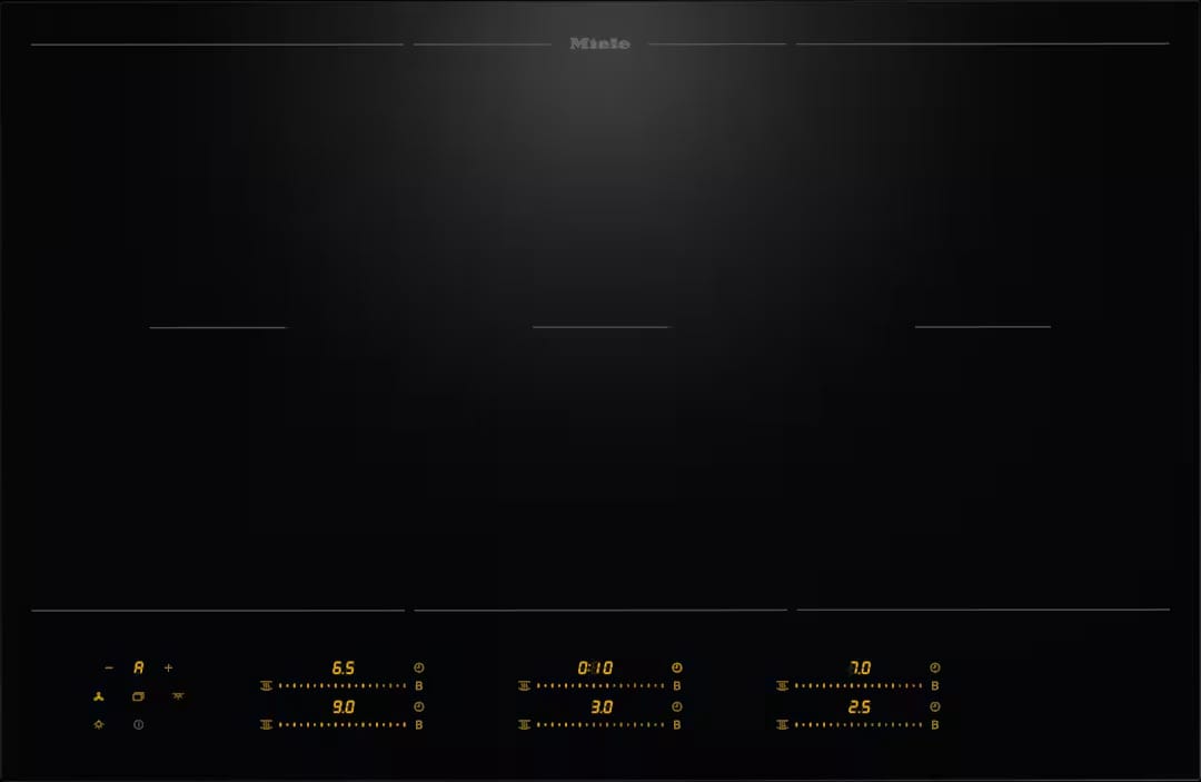Miele KM8585-2FL Induction Hob 80cm With 3 PowerFlex Zones In Black