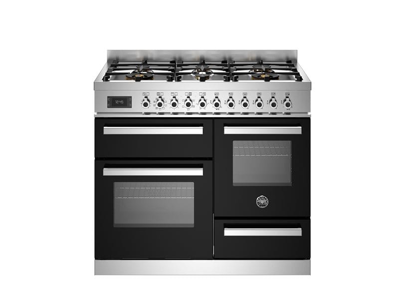 Bertazzoni PRO106L3ENET2 100cm Dual Fuel Triple Oven Range Cooker In Black