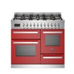 Bertazzoni PRO106L3EROT2 100cm Dual Fuel Triple Oven Range Cooker In Red