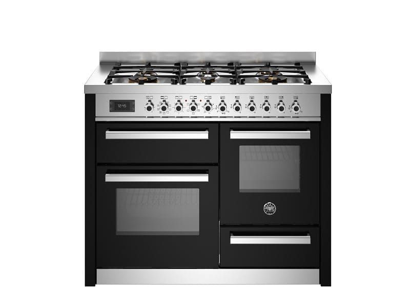 Bertazzoni PRO116L3ENET2 110cm Dual Fuel Triple Oven Range Cooker In Black
