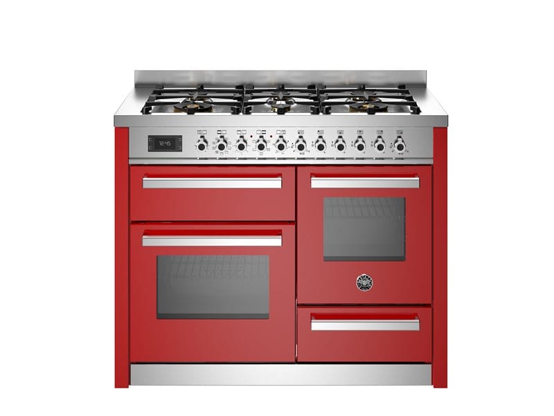 Bertazzoni PRO116L3EROT2 110cm Dual Fuel Triple Oven Range Cooker In Red