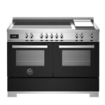 Bertazzoni PRO125I2ENET2 120cm Induction Double Oven Range Cooker In Black
