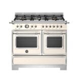 Bertazzoni HER106L2EAVT2 Heritage Series 100cm Dual Fuel Double Oven Range Cooker In Ivory