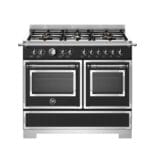 Bertazzoni HER106L2ENET2 Heritage Series 100cm Dual Fuel Double Oven Range Cooker In Matt Black