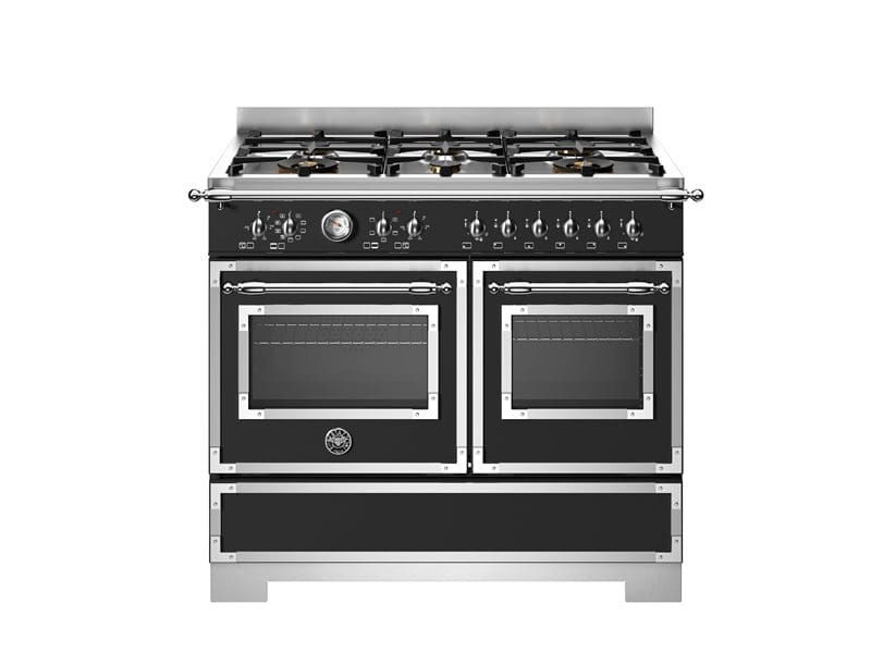 Bertazzoni HER106L2ENET2 Heritage Series 100cm Dual Fuel Double Oven Range Cooker In Matt Black