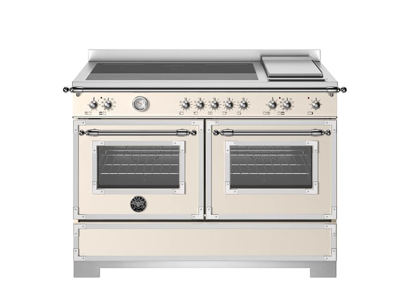 Bertazzoni HER125I2EAVT2 Heritage Series 120cm Induction Double Oven Range Cooker In Ivory