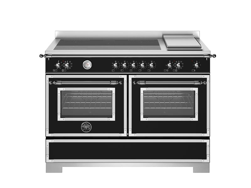 Bertazzoni HER125I2ENET2 Heritage Series 120cm Induction Double Oven Range Cooker In Matt Black
