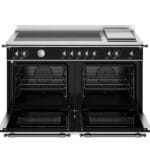 Bertazzoni HER125I2ENET2 Heritage Series 120cm Induction Double Oven Range Cooker In Matt Black