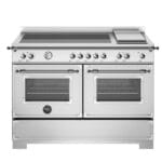 Bertazzoni HER125I2EXT2 Heritage Series 120cm Induction Double Oven Range Cooker In Stainless Steel