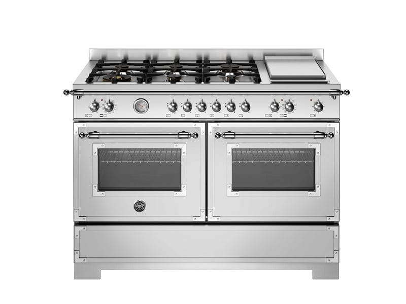 Bertazzoni HER126G2EXT2 Heritage Series 120cm Dual Fuel Double Oven Range Cooker In Stainless Steel