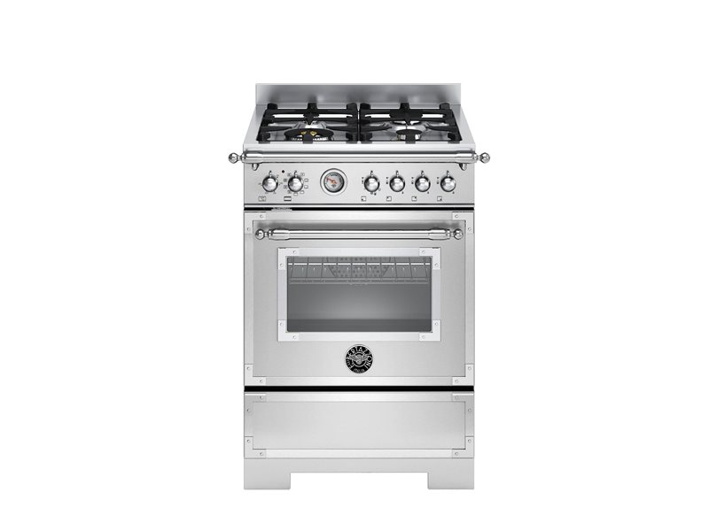 Bertazzoni HER64L1EXT2 Heritage Series 60cm Dual Fuel Range Cooker In Stainless Steel