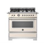 Bertazzoni HER96L1EAVT2 Heritage Series 90cm Dual Fuel Single Oven Range Cooker In Ivory