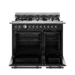 Bertazzoni HER96L2ENET2 Heritage Series 90cm Dual Fuel Double Oven Range Cooker In Matt Black