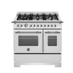 Bertazzoni HER96L2EXT2 Heritage Series 90cm Dual Fuel Double Oven Range Cooker In Stainless Steel