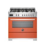 Bertazzoni PRO96L1EART2 Professional Series 90cm Dual Fuel Single Oven Range Cooker In Orange