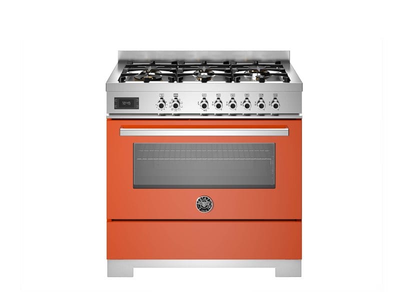 Bertazzoni PRO96L1EART2 Professional Series 90cm Dual Fuel Single Oven Range Cooker In Orange