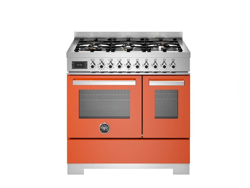 Bertazzoni PRO96L2EART2 Professional Series 90cm Dual Fuel Double Oven Range Cooker In Orange