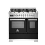 Bertazzoni PRO96L2ENET2 Professional Series 90cm Dual Fuel Double Oven Range Cooker In Black