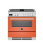 Bertazzoni PROCH94I1EART Professional Series 90cm Integrated Hood and Electric Oven Air-Tec Induction Range Cooker In Orange