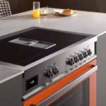 Bertazzoni PROCH94I1EART Professional Series 90cm Integrated Hood and Electric Oven Air-Tec Induction Range Cooker In Orange
